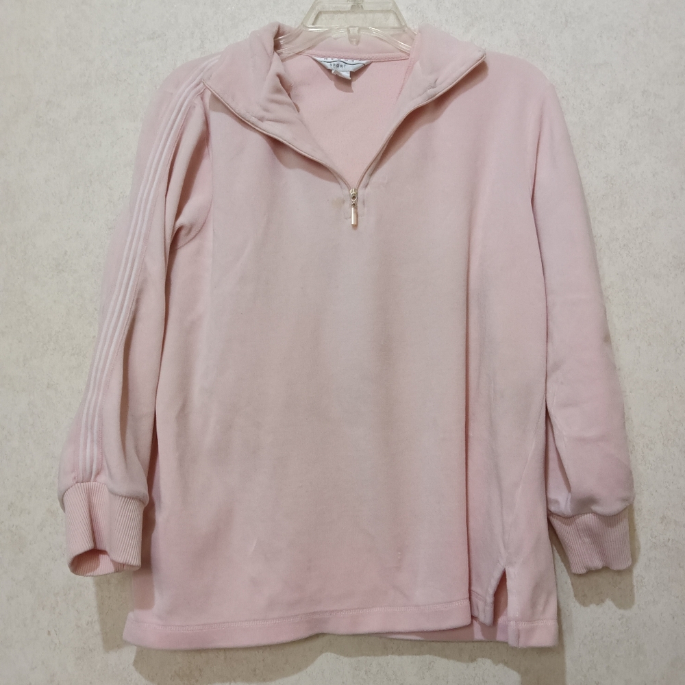 Blast Sport powder pink with white stripes pullover sweater size small